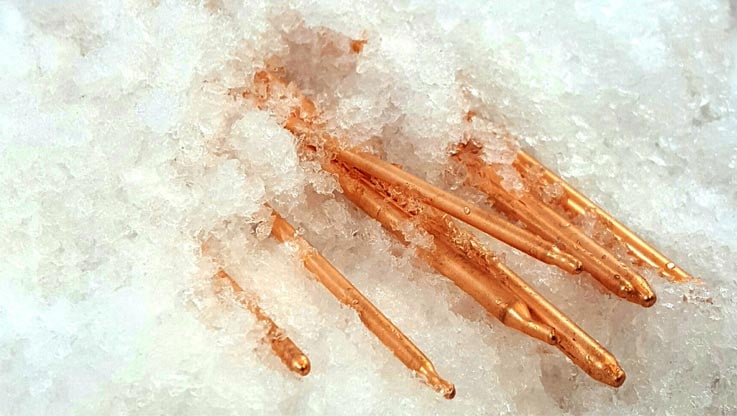 copper heat pipes in snow