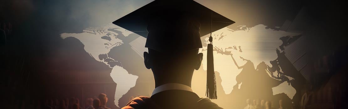 Back view of an African American male in graduation attire The-Rail-Industry-and-Boyd-Solutions