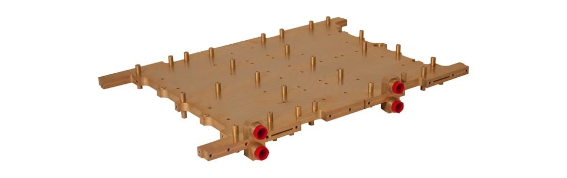 Glowing liquid cooled futuristic hyper fast computer CPU. The-Rail-Industry-and-Boyd-Solutions