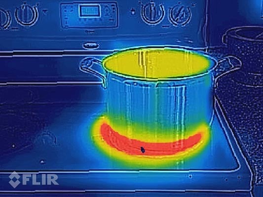 Thermal Vision Stove Heating Up