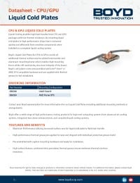 Boyd Standard CPU Liquid Cold Plate Datasheet