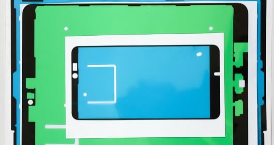 tablet, notebook, and smartphone display gaskets with optically clear adhesives precision converted by Boyd