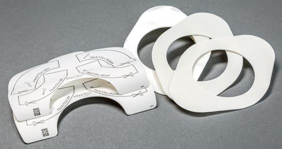 medical device securement medical adhesive tapes on paper backing printed with usage instructions converted by Boyd
