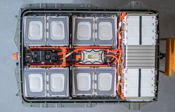 Top-view-of-lithium-ion-electric-vehicle-battery