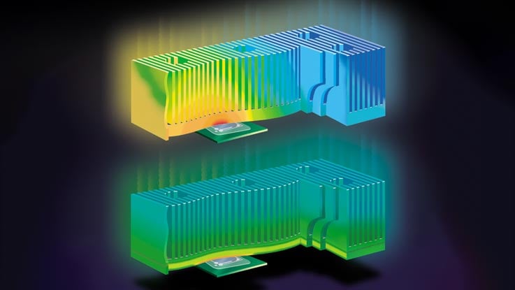 copper heat pipes in snow