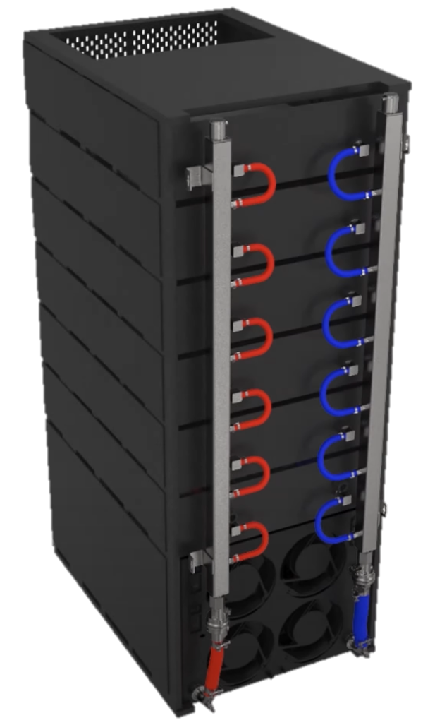 stainless steel rack manifold set assembled to electronics rack